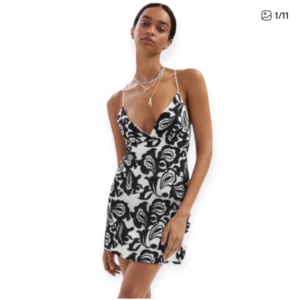 Maeve by Anthopologie black and white mini dress